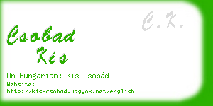 csobad kis business card